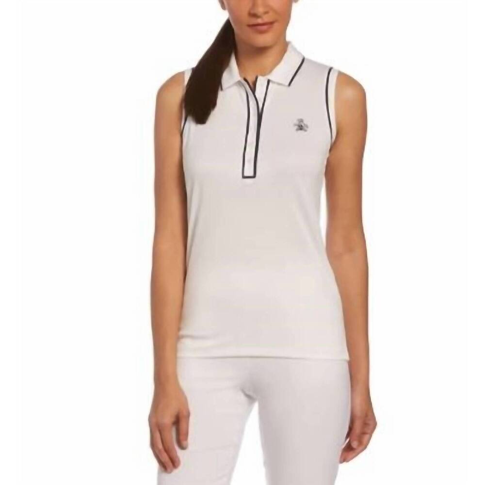 NEW ORIGINAL PENGUIN performance sleeveless polo in white